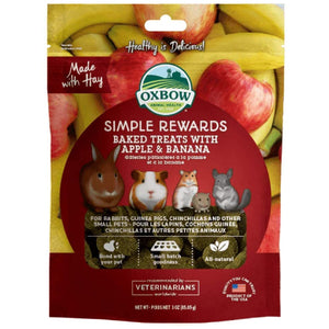 Oxbow Simple Rewards Oven Baked with Apple & Banana Small Animal Treats, 3-oz