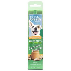 TropiClean Fresh Breath Clean Teeth Peanut Butter Oral Care Gel, 2-oz
