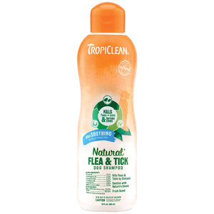 TropiClean Natural Flea & Tick Plus Soothing Dog Shampoo, 20-oz