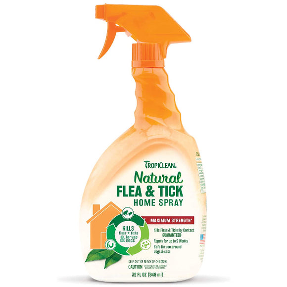 TropiClean Natural Flea & Tick Home Spray, 32-oz