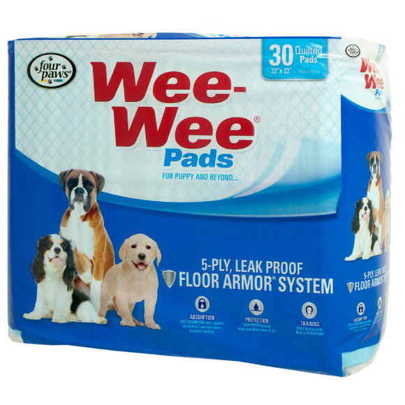 Wee-Wee Absorbent Dog Pads, 30 Pack
