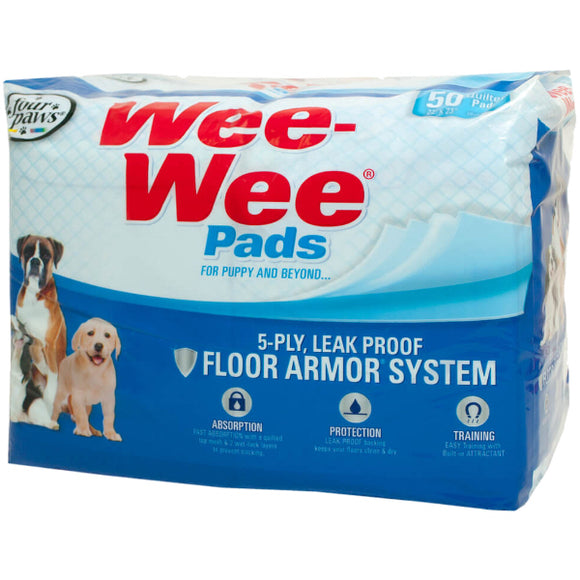 Wee-Wee Absorbent Dog Pads, 50 Pack