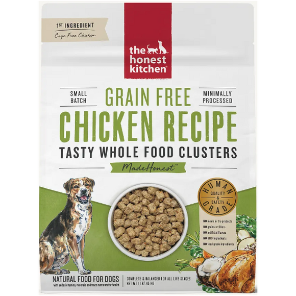 The Honest Kitchen Grain-Free Chicken Whole Food Clusters Dry Dog Food, 1-lb Box