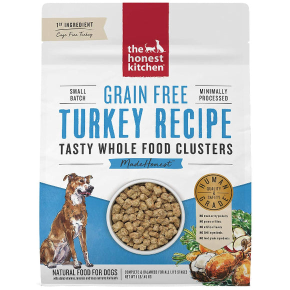 The Honest Kitchen Grain-Free Turkey Whole Food Clusters Dry Dog Food, 1-lb