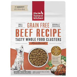 The Honest Kitchen Grain-Free Beef Whole Food Clusters Dry Dog Food, 1-lb
