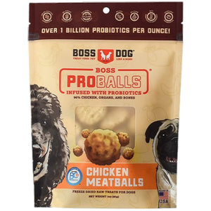 Boss Dog Proballs Probiotic Infused Chicken Meatballs Freeze Dried Dog Treats, 3-oz