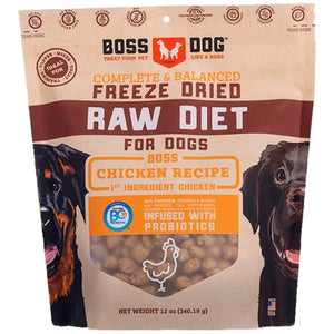 Boss Dog Freeze Dried Raw Diet Chicken Recipe Dog Food, 12-oz