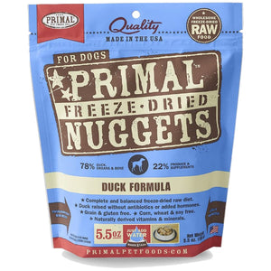 Primal Duck Formula Nuggets Grain-Free Raw Freeze-Dried Dog Food, 5.5-oz
