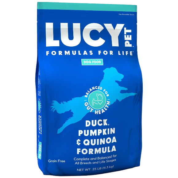 Lucy Pet Products Grain-Free Duck, Pumpkin & Quinoa Formula Dry Dog Food, 25-lb