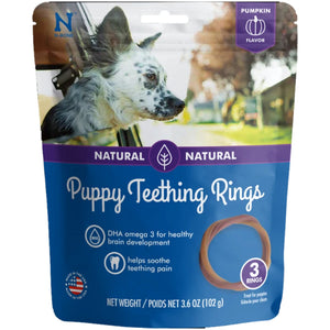 N-Bone Puppy Teething Ring Pumpkin Flavor Dog Treats, 3 Pack