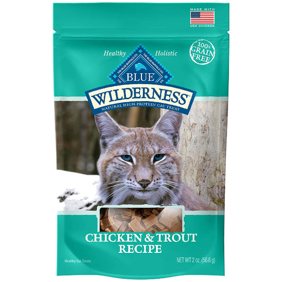 Blue Buffalo Wilderness Chicken & Trout Grain-Free Cat Treats, 2-oz