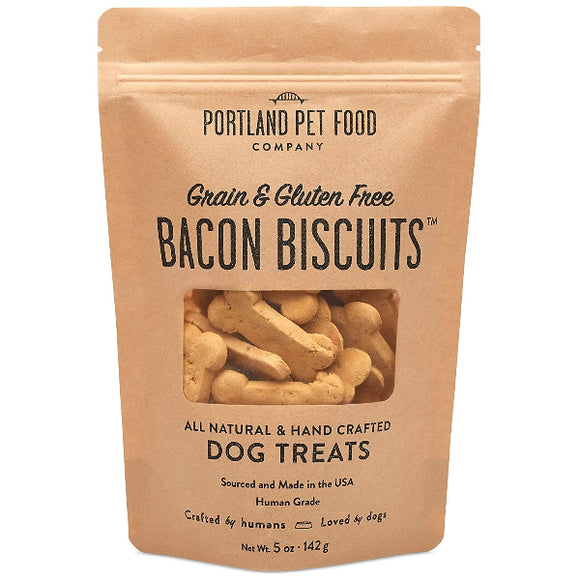 Portland Pet Food Company Bacon Biscuits Grain-Free & Gluten-Free Dog Treats, 5-oz