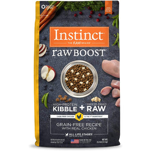 Instinct Raw Boost Grain-Free Recipe with Real Chicken & Freeze-Dried Raw Pieces Dry Dog Food, 21-lb