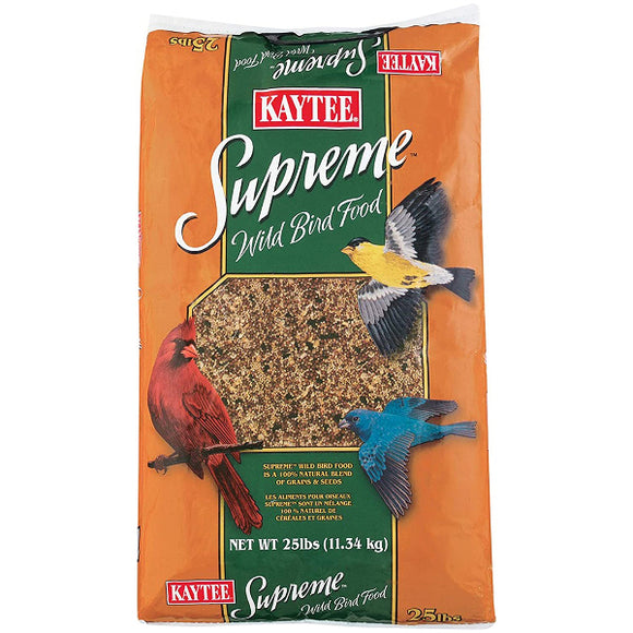 Kaytee Supreme Wild Bird Food With Sunflower, 25-lb