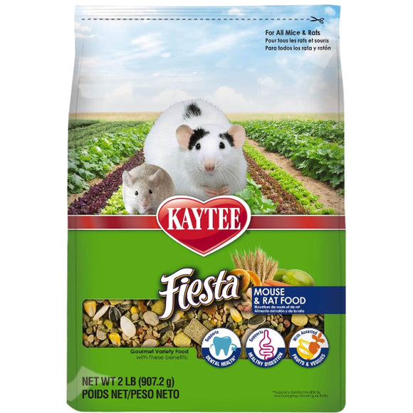 Kaytee Fiesta Gourmet Variety Diet Mouse & Rat Food, 2-lb