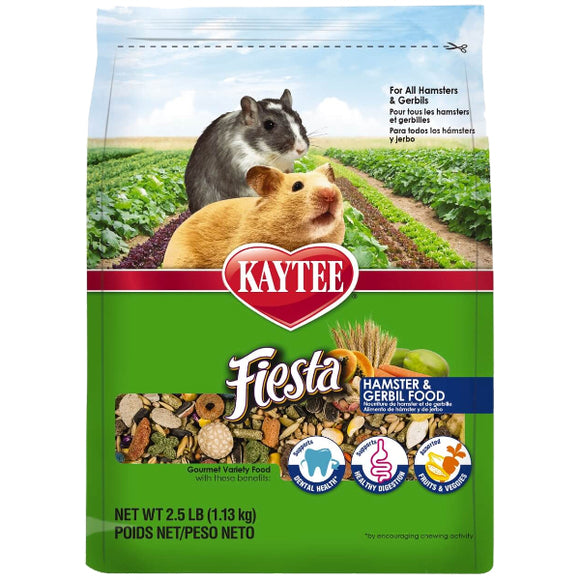 Kaytee Fiesta Gourmet Variety Diet Gerbil & Hamster Food, 2.5-lb