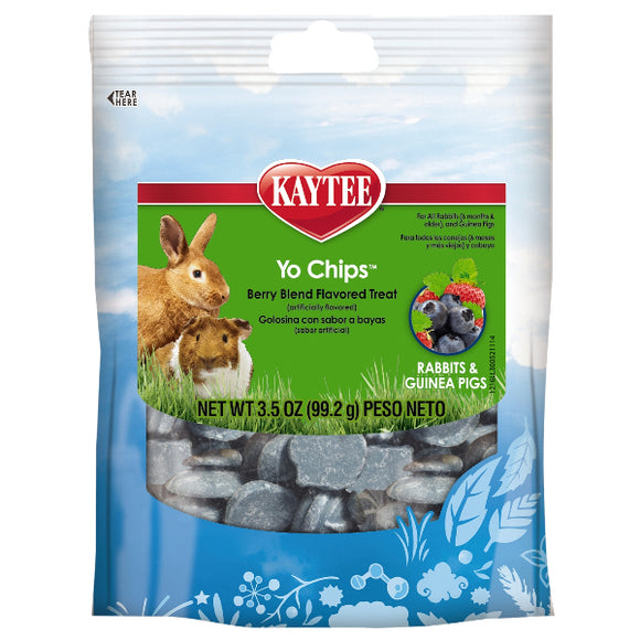 Kaytee Fiesta Berry Blend Flavored Yogurt Chips Rabbit & Guinea Pig Treats, 3.5-oz