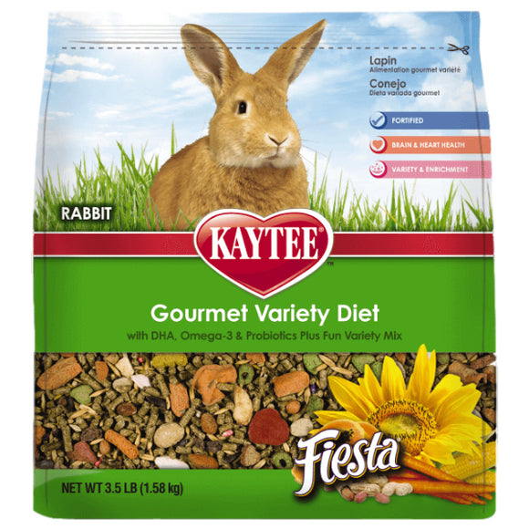 Kaytee Fiesta Gourmet Variety Diet Rabbit Food, 3.5-lb