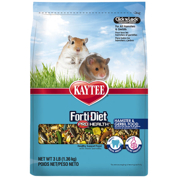 Kaytee Forti-Diet Pro Health Gerbil & Hamster Food, 3-lb