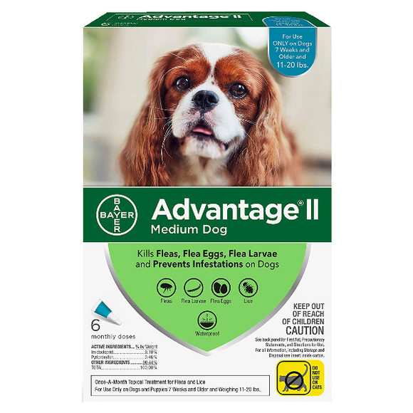 Advantage II Dog Medium 11‐20 lbs. 6 Pack