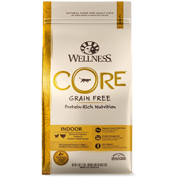 Wellness CORE Grain-Free Indoor Formula Dry Cat Food, 5-lb