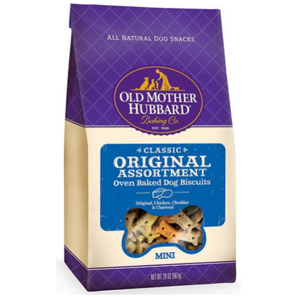 Old Mother Hubbard Classic Original Assortment Biscuits Baked Dog Mini Treats, 20- oz Bag