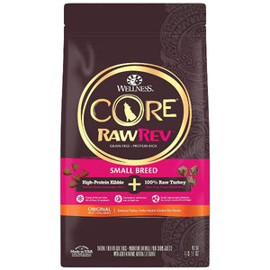 Wellness CORE RawRev Grain-Free Small Breed Original Recipe with Freeze Dried Turkey Dry Dog Food, 4-lb