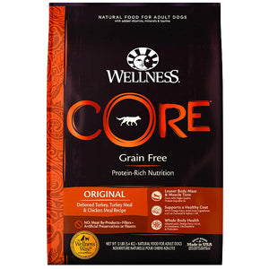 Wellness CORE Grain-Free Original Deboned Turkey, Turkey Meal & Chicken Meal Recipe Dry Dog Food, 12-lb