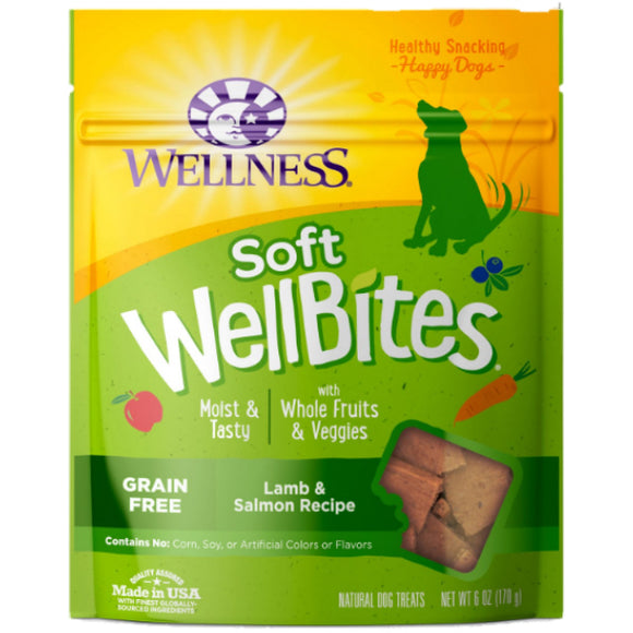 Wellness WellBites Grain-Free Lamb & Salmon Dog Treats, 6-oz