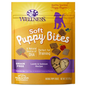 Wellness Soft Puppy Bites Grain-Free Lamb & Salmon Recipe Dog Treats, 3-oz