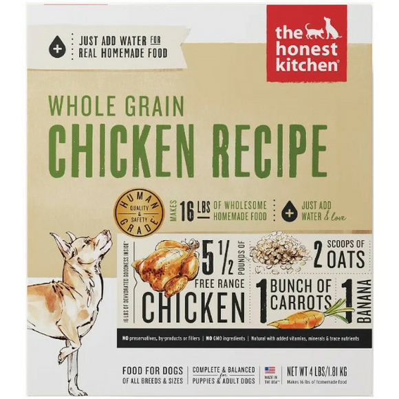 The Honest Kitchen Whole Grain Chicken Recipe Dehydrated Dog Food, 4-lb Box