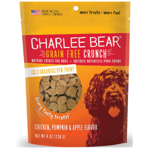 Charlee Bear Natural Bear Crunch Chicken, Pumpkin & Apple Grain-Free Dog Treats, 8-oz