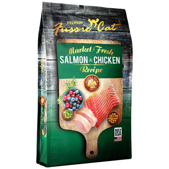 Fussie Cat Market Fresh Salmon & Chicken Recipe Grain-Free Dry Cat Food, 2-lb
