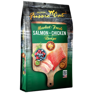 Fussie Cat Market Fresh Salmon & Chicken Recipe Grain-Free Dry Cat Food, 4-lb
