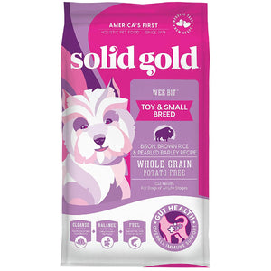 Solid Gold Wee Bit Bison & Brown Rice Recipe with Pearled Barley Small Breed Dry Dog Food, 4-lb