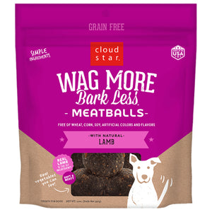 Cloud Star Wag More Bark Less Lamb Recipe Meatballs Grain-Free Dog Treats, 14-oz
