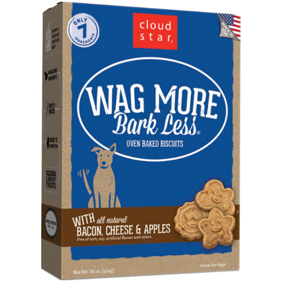 Wag More Bark Less Oven Baked with Bacon, Cheese & Apples Dog Treats, 16-oz