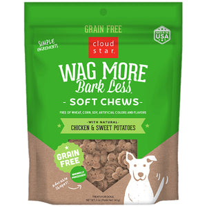 Wag More Bark Less Grain-Free Soft & Chewy with Chicken & Sweet Potato Dog Treats, 5-oz