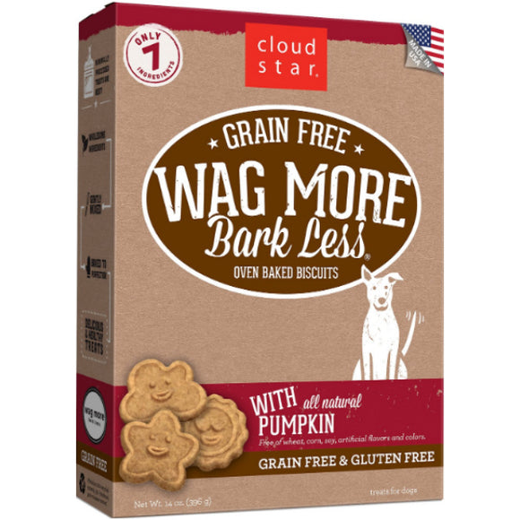 Wag More Bark Less Grain-Free Oven Baked with Pumpkin Dog Treats, 14-oz