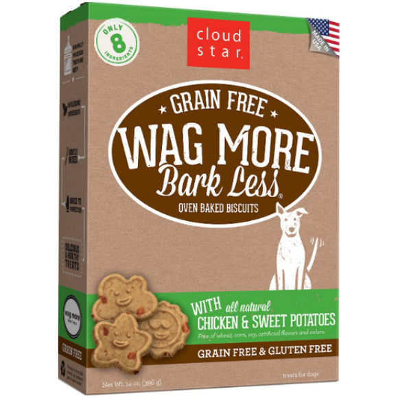 Wag More Bark Less Grain-Free Oven Baked with Chicken & Sweet Potatoes Dog Treats, 14-oz
