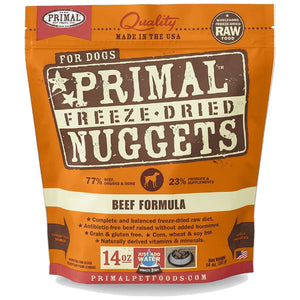 Primal Beef Formula Nuggets Grain-Free Raw Freeze-Dried Dog Food, 14-oz