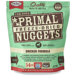 Primal Chicken Formula Nuggets Grain-Free Raw Freeze-Dried Dog Food, 14-oz