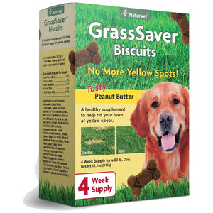 NaturVet GrassSaver Biscuits Peanut Butter Flavored Dog Treats, 11.1-oz Box