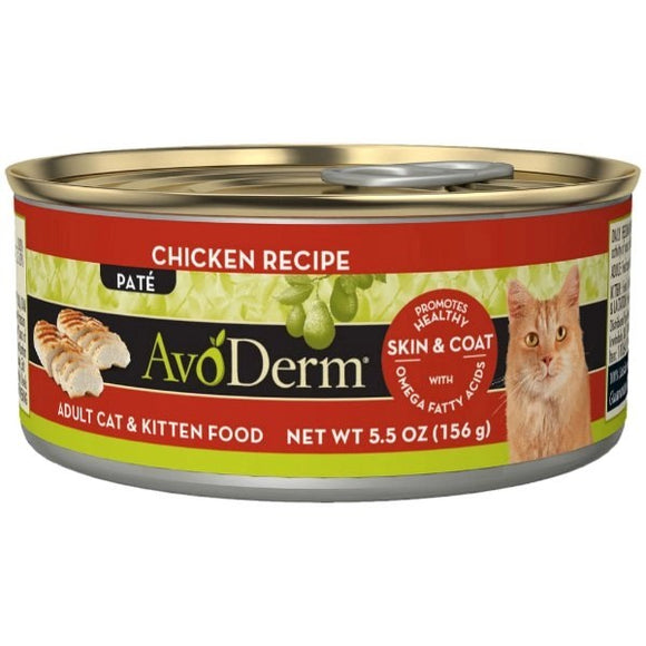 AvoDerm Chicken Recipe Canned Cat Food, 5.5-oz