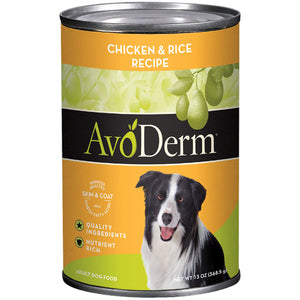 AvoDerm Natural Chicken & Rice Recipe Canned Dog Food (12 Pack)