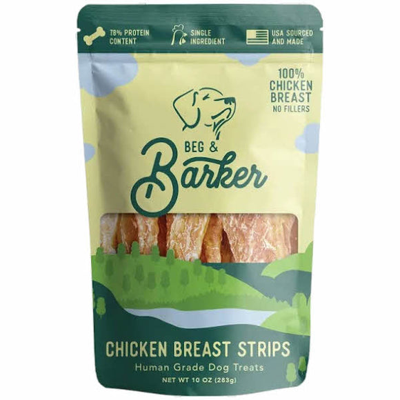 Beg & Barker Chicken Breast Strips Dog Jerky Treats, 10-oz