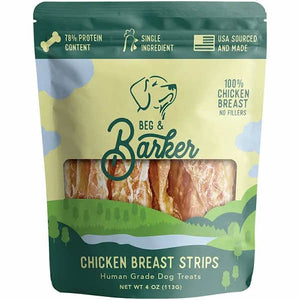Beg & Barker Chicken Breast Strips Dog Jerky Treats, 4-oz