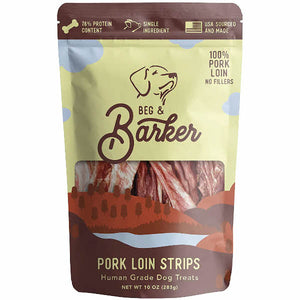 Beg & Barker Pork Loin Strips Dog Jerky Treats, 10-oz