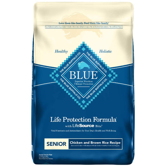 Blue Buffalo Life Protection Formula Senior Chicken & Brown Rice Recipe Dry Dog Food, 15-lb