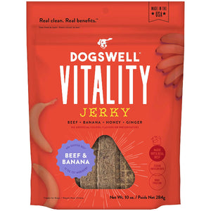 Dogswell Vitality Beef & Banana Jerky Dog Treats, 10-oz
